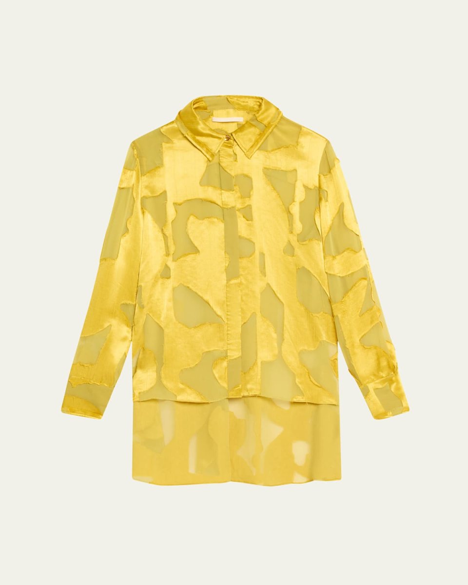 Abstract Fil Coupe Button Down Shirt
